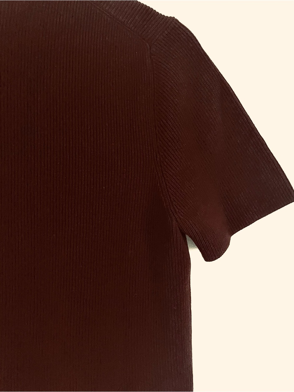 Uniqlo Scalloped Short Sleeve Cardigan in Dark Brown Size M NWT - Picture 7 of 8